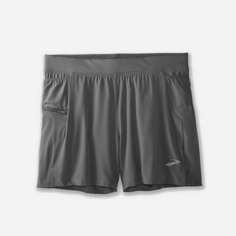 Brooks Sherpa 5 2-In-1 Mens Running Shorts - Steel/grey - Philippines (859230NWY)